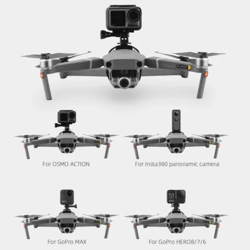 Support de caméra d'action (GoPro / Insta360 / Action Cam)  pour drone DJI Mavic 3 / Mavic 2 / Air 2 / Air 2S / Mini 2 SE