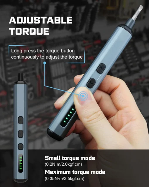 Electric precision screwdriver with 68 magnetic bits - Image 3